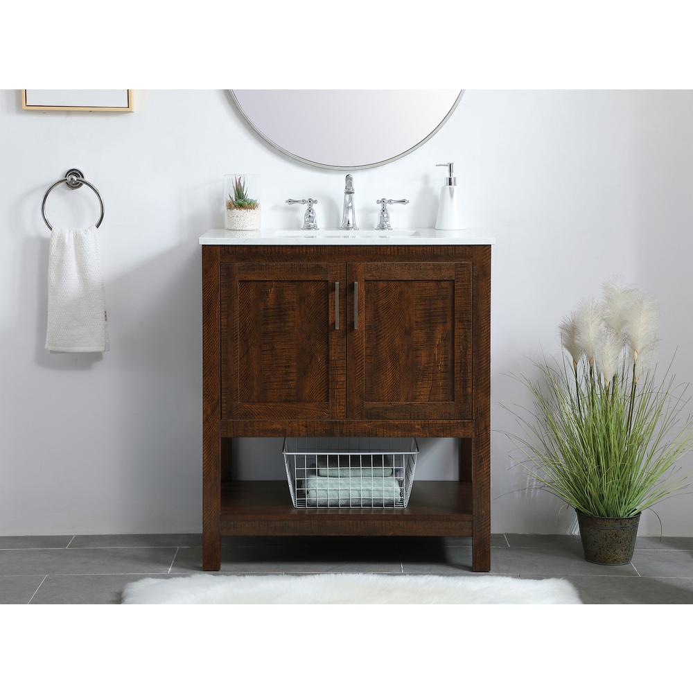 30 inch Single Bathroom Vanity in Espresso. Picture 14