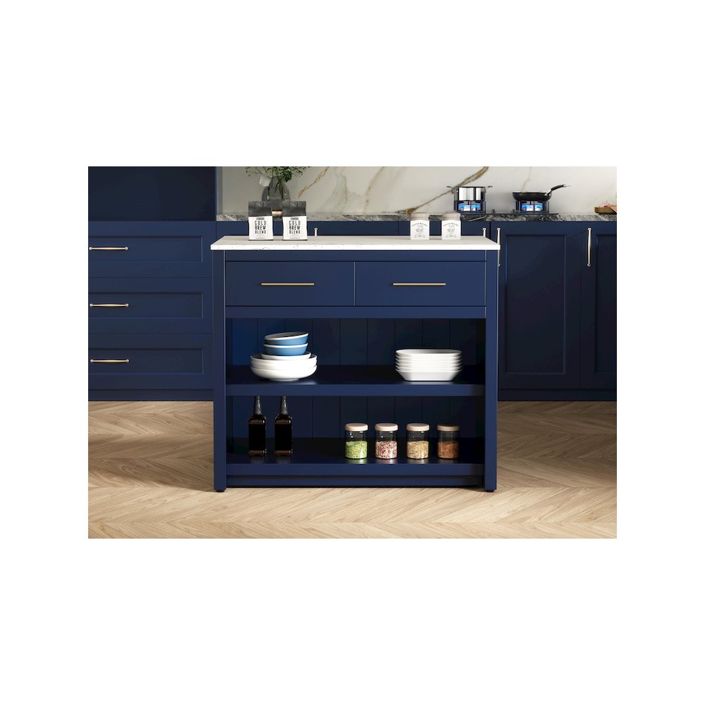 42 inch Kitchen Island in Blue. Picture 2