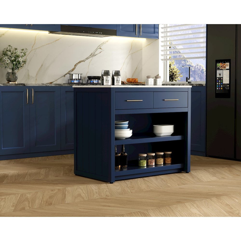 42 inch Kitchen Island in Blue. Picture 3