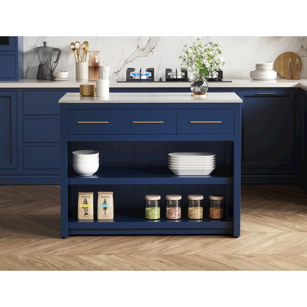 48 inch Kitchen Island in Blue. Picture 2