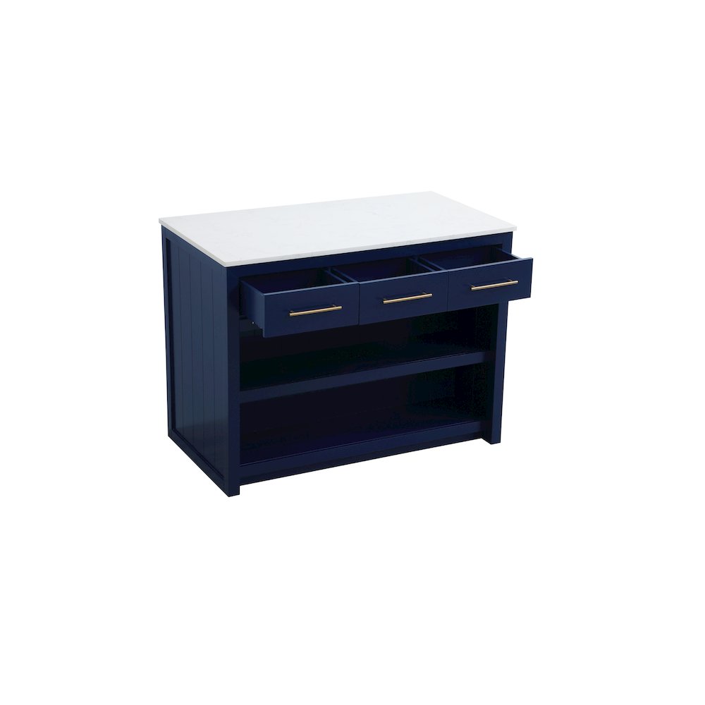 48 inch Kitchen Island in Blue. Picture 7