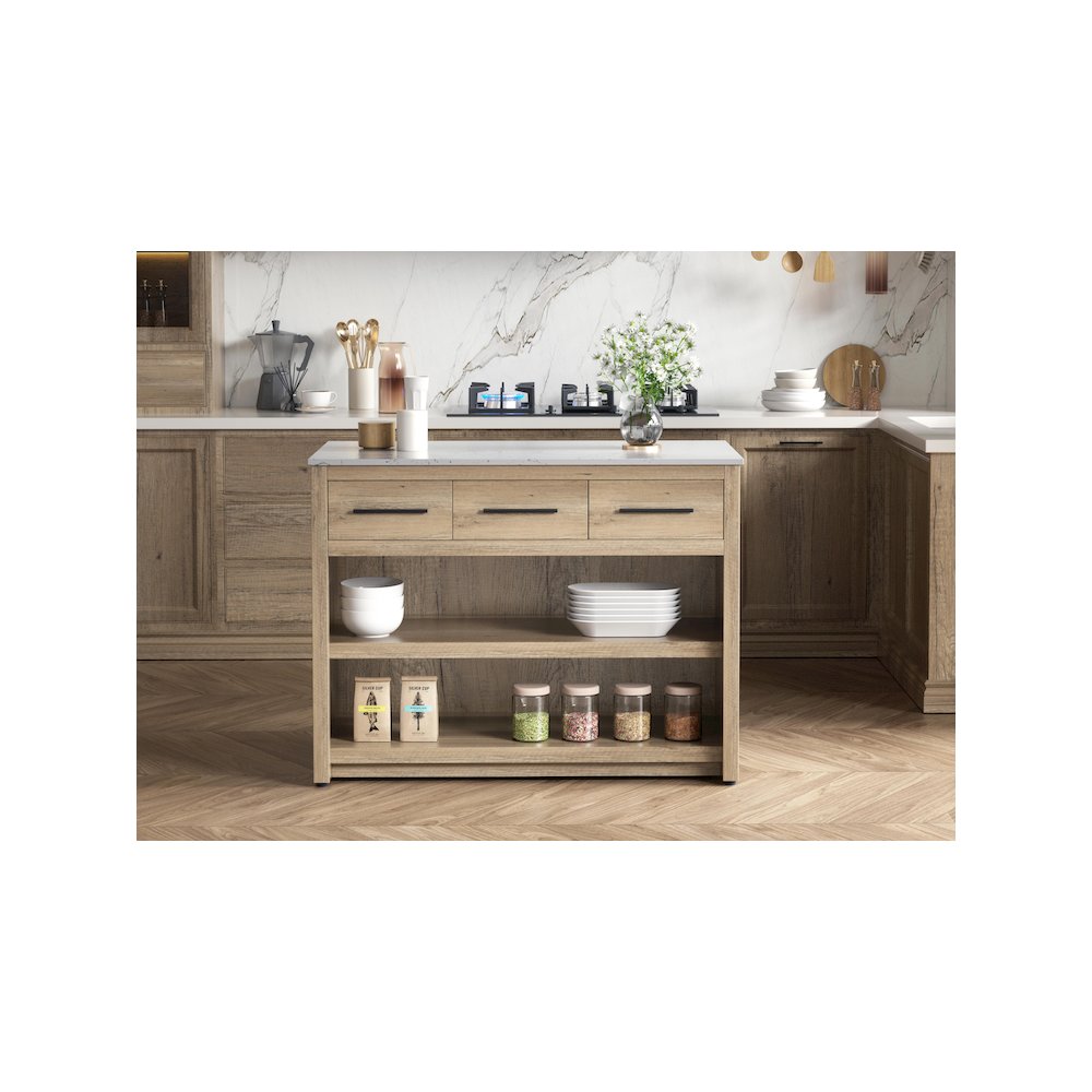 48 inch Kitchen Island in Natural Oak. Picture 2