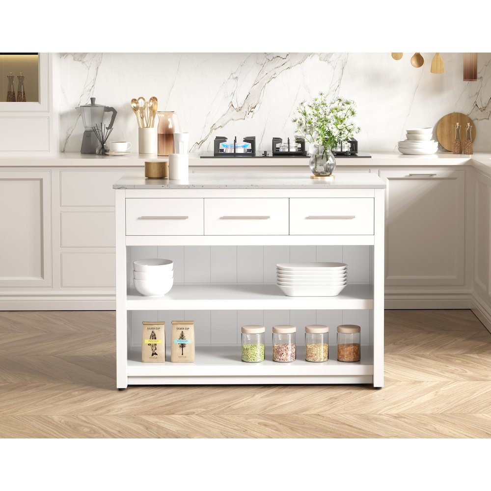 48 inch Kitchen Island in White. Picture 2