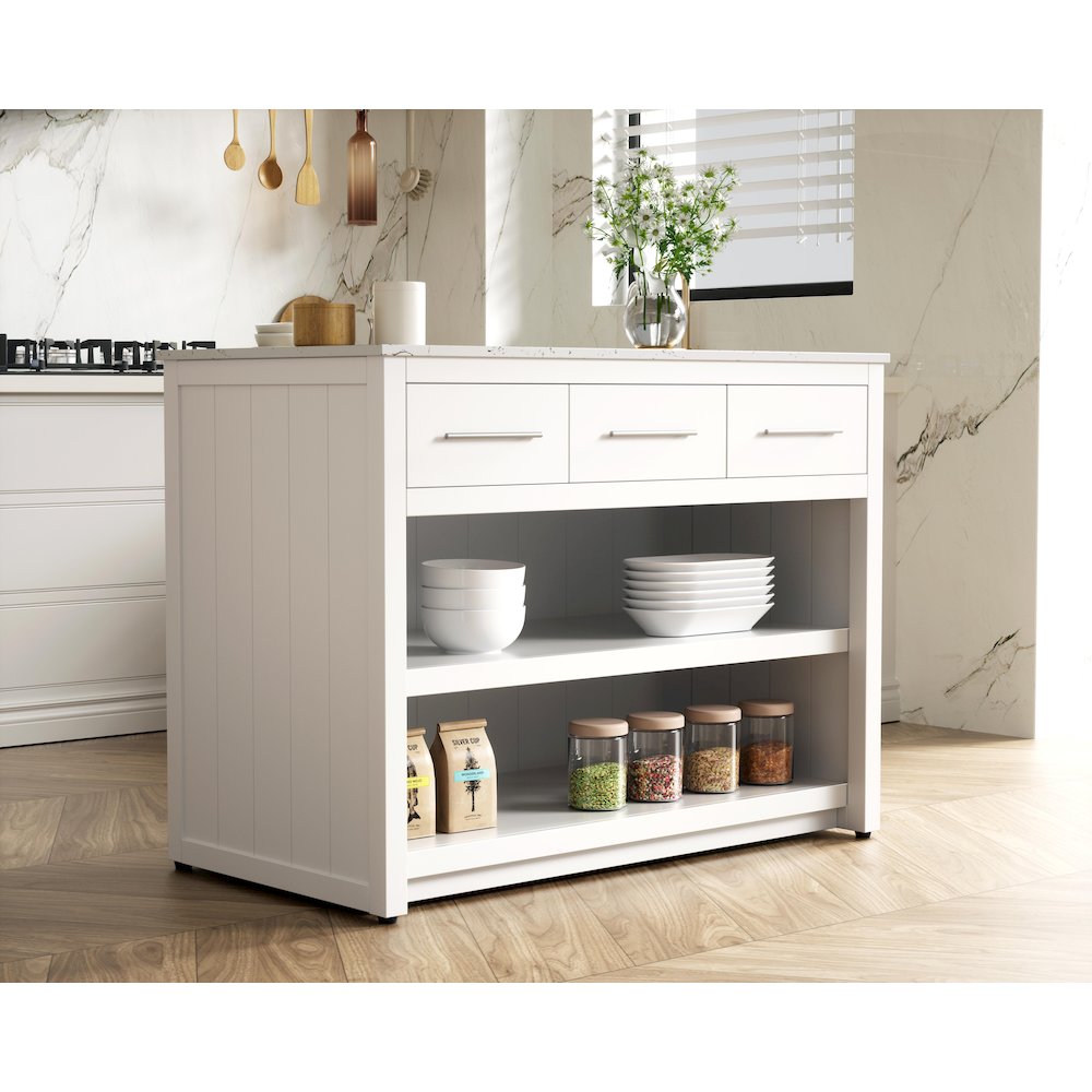 48 inch Kitchen Island in White. Picture 3