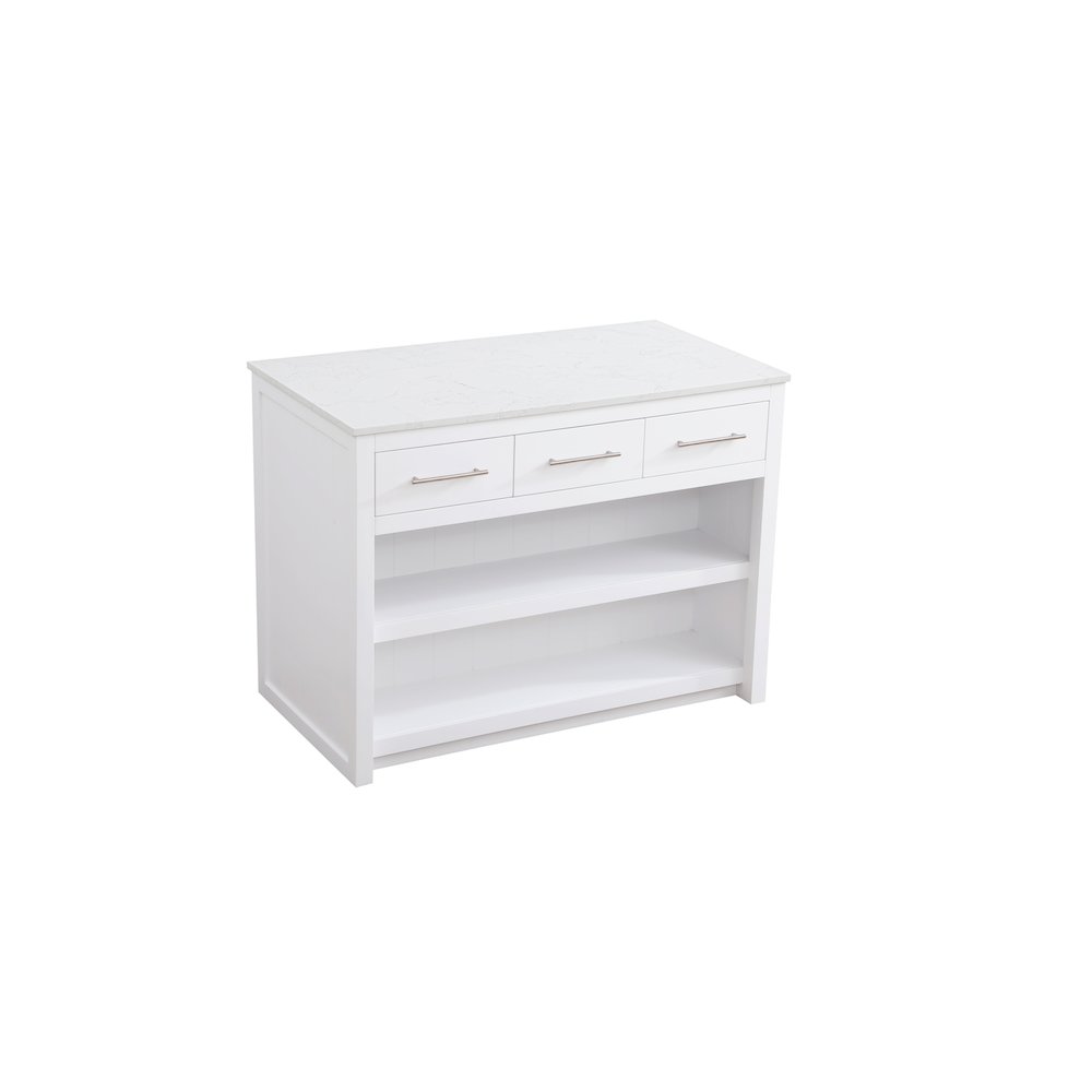 48 inch Kitchen Island in White. Picture 6