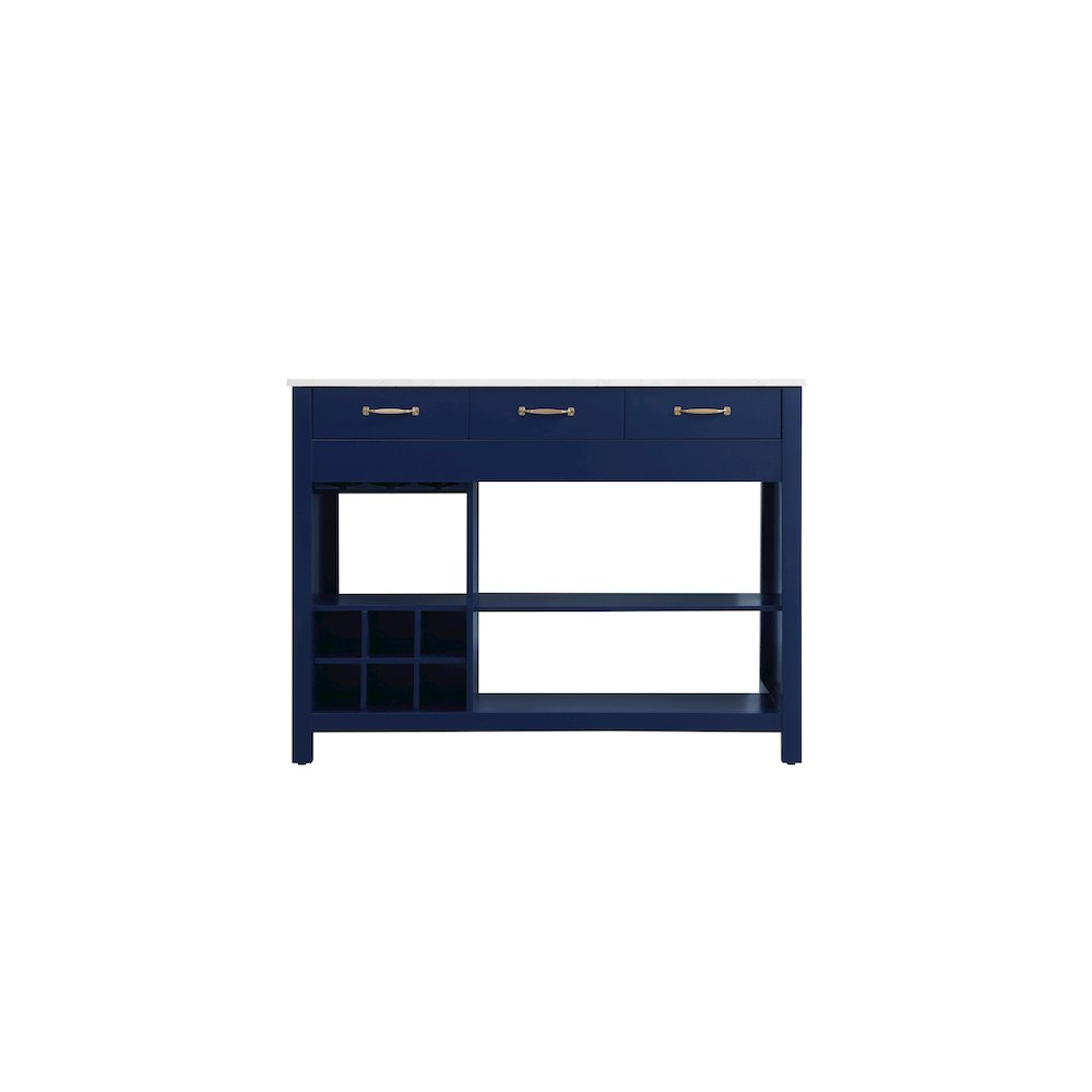 48 inch Kitchen Island in Blue. Picture 1