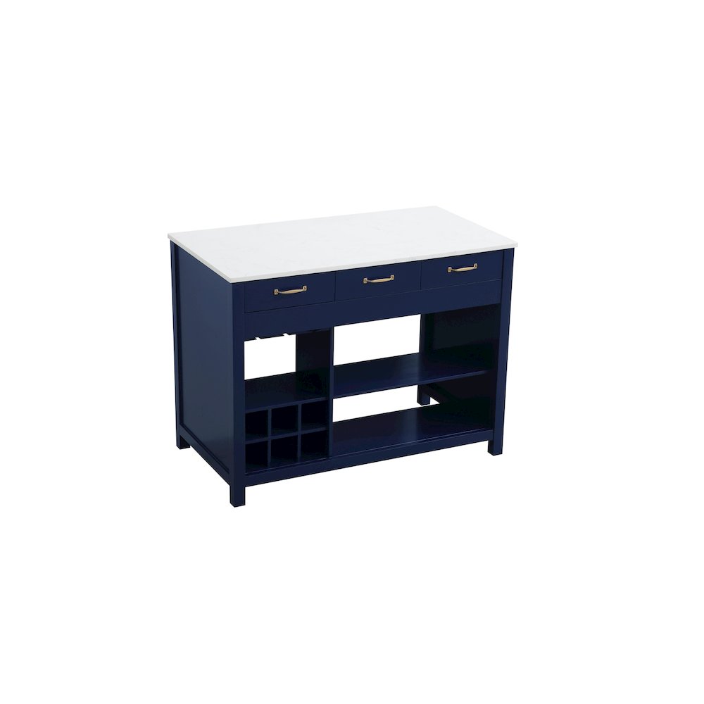 48 inch Kitchen Island in Blue. Picture 6