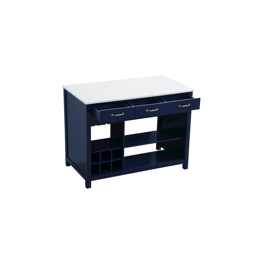 48 inch Kitchen Island in Blue. Picture 7