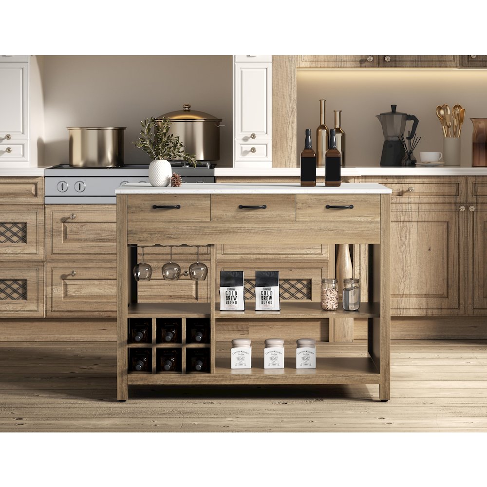 48 inch Kitchen Island in Natural Oak. Picture 2