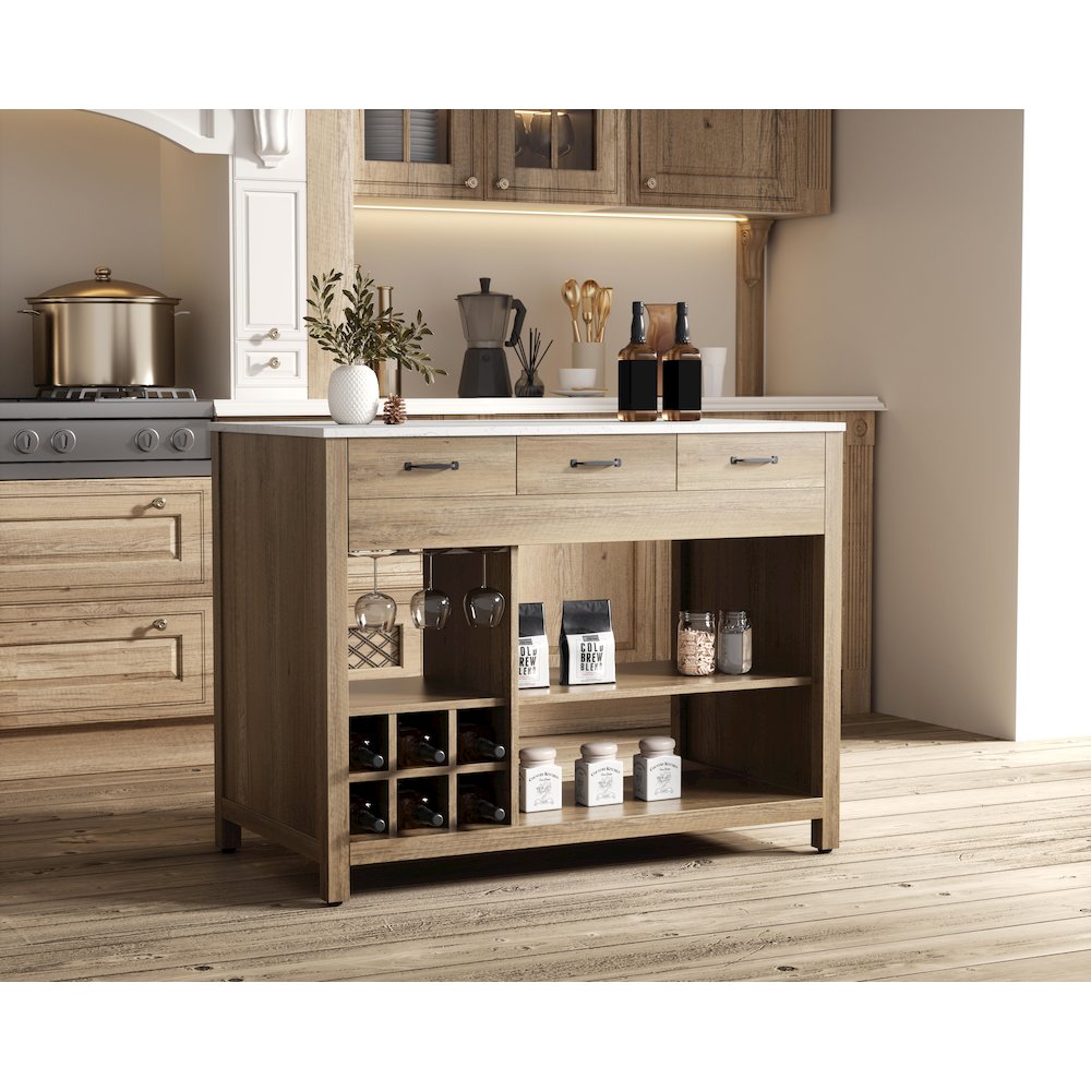 48 inch Kitchen Island in Natural Oak. Picture 3
