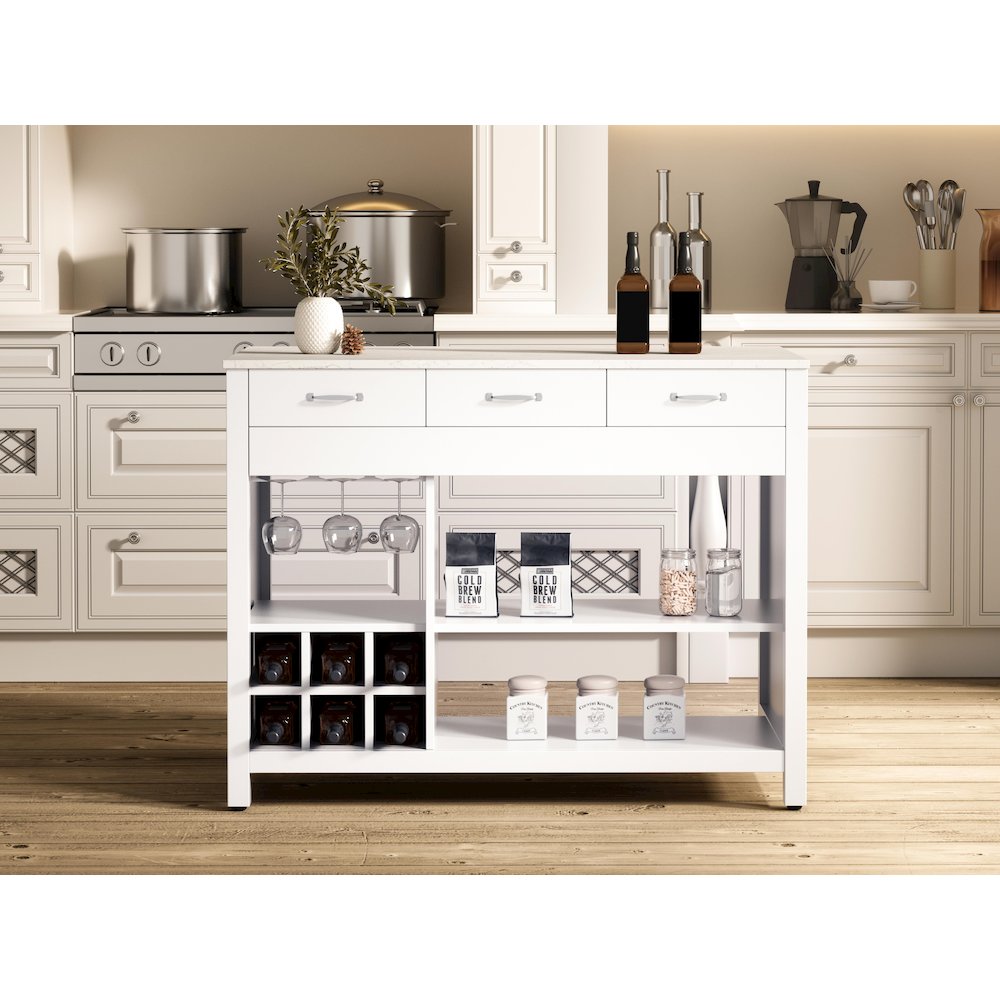 48 inch Kitchen Island in White. Picture 2