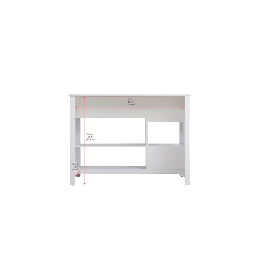 48 inch Kitchen Island in White. Picture 14