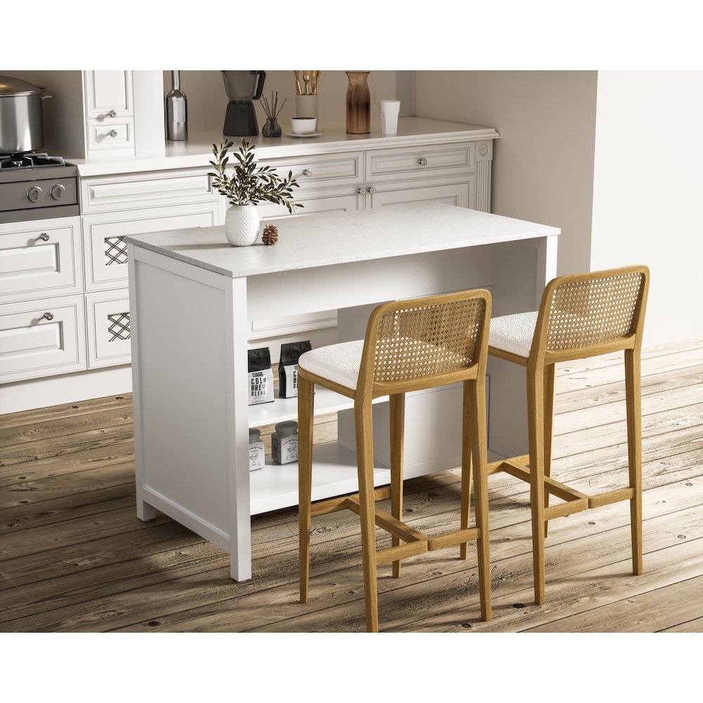 48 inch Kitchen Island in White. Picture 5