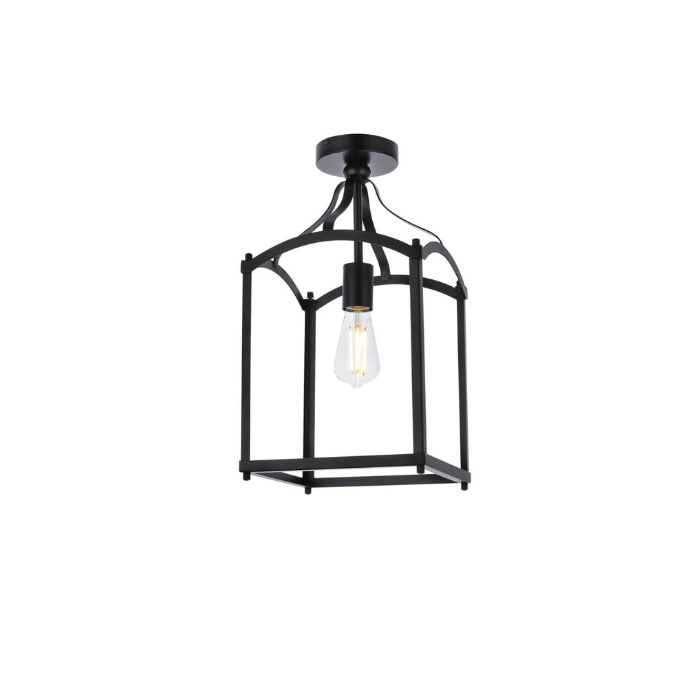 Janet 1 light flush mount in black. Picture 2