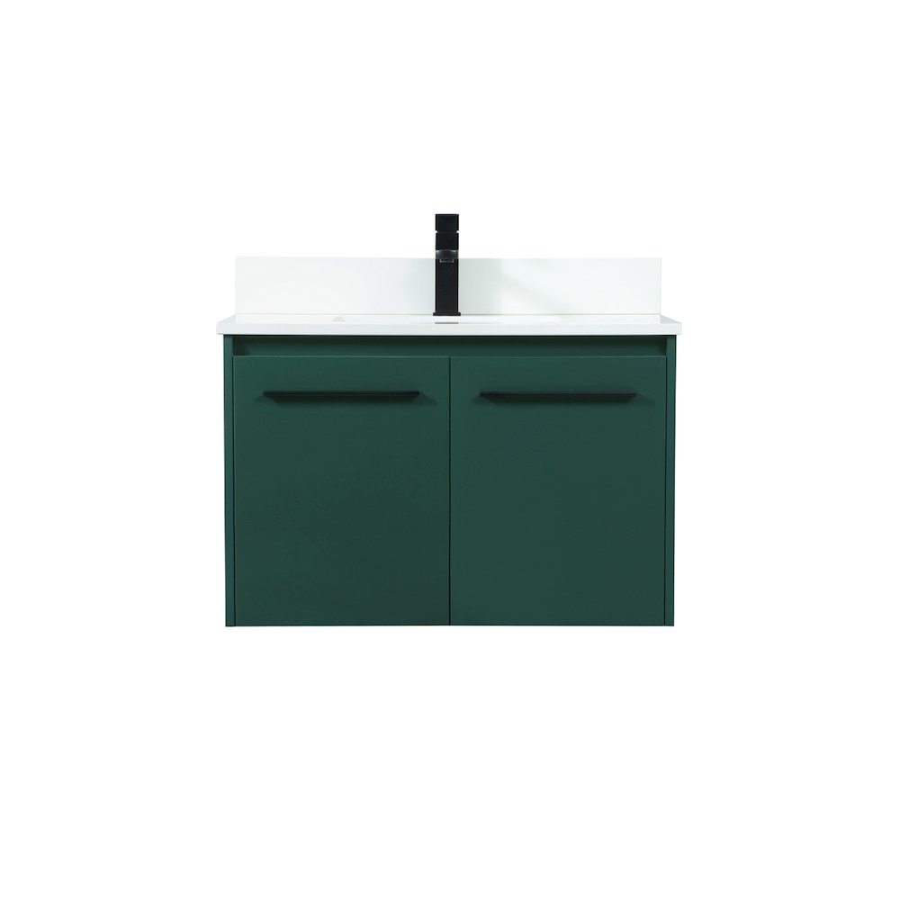30 Inch Single Bathroom Vanity In Green With Backsplash. Picture 1