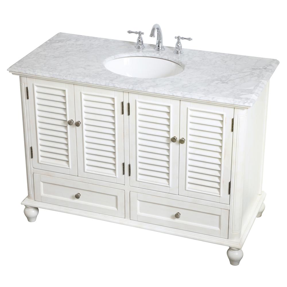 48 inch Single Bathroom Vanity in Antique White. Picture 7