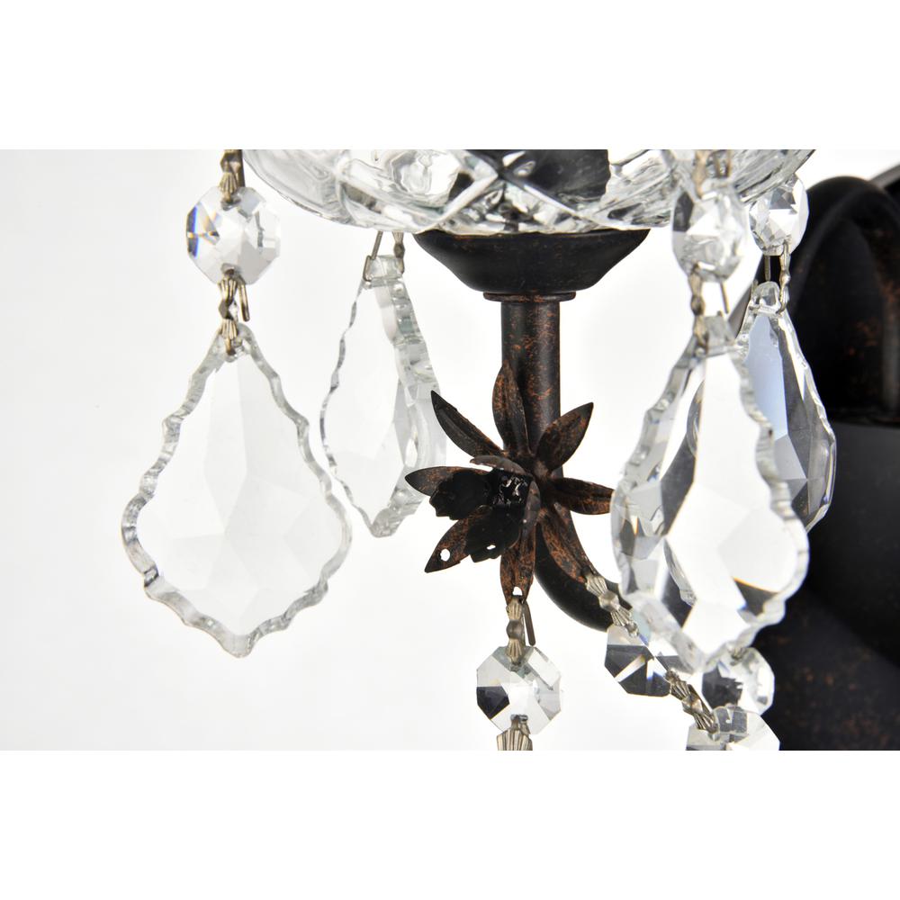 St. Francis 2 light Dark Bronze Wall Sconce Clear Royal Cut Crystal. Picture 5