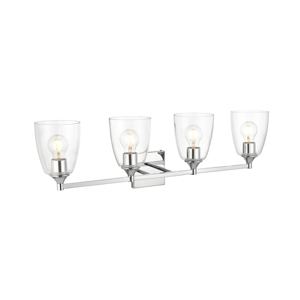 Gianni 4 light Chrome and Clear Bath Sconce. Picture 3