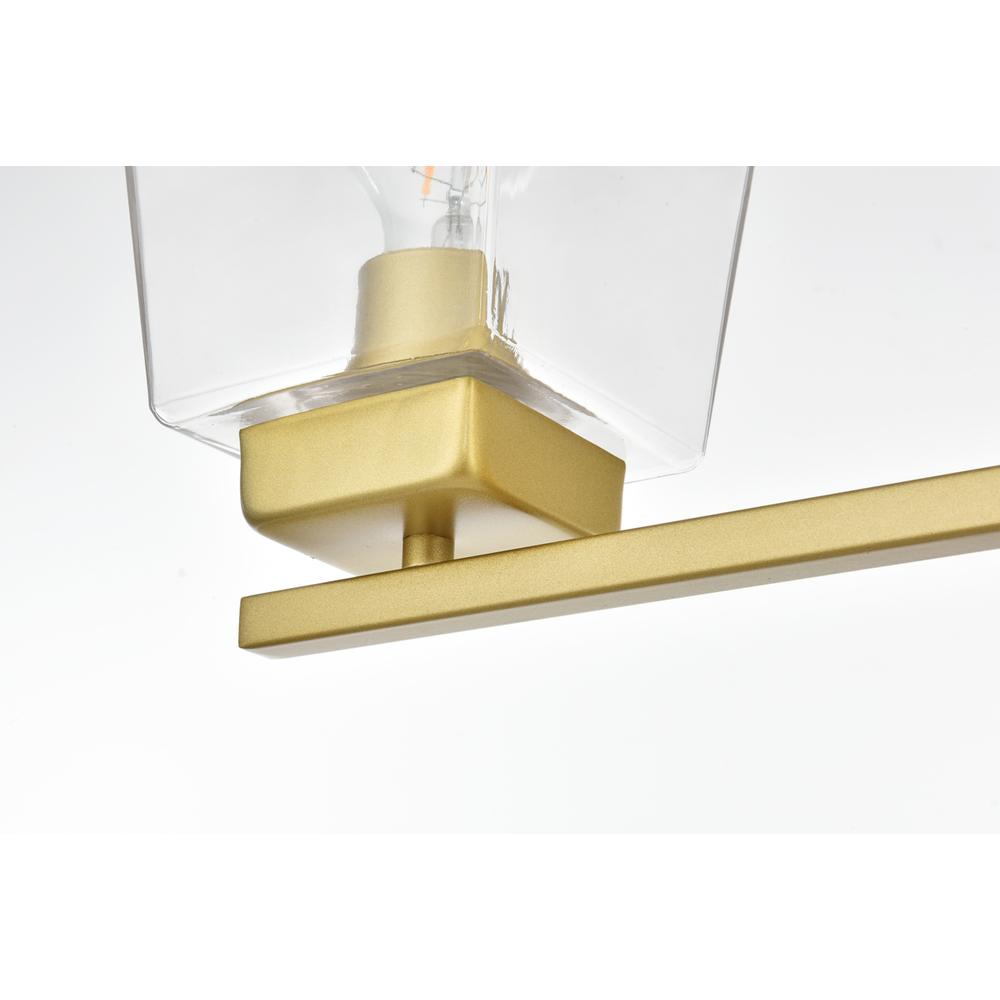Merrick 3 light Brass and Clear Bath Sconce. Picture 6