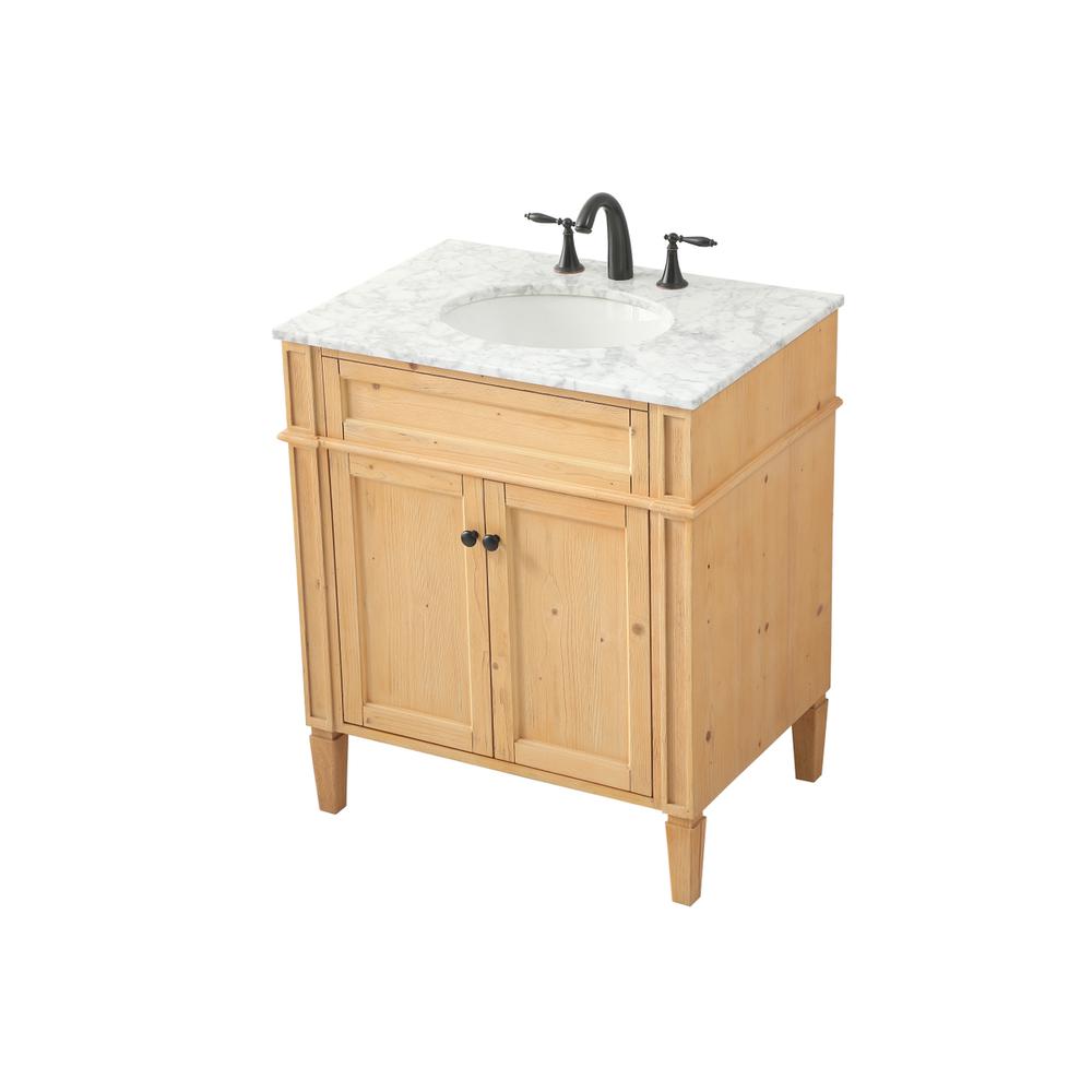 30 inch Single bathroom vanity in natural wood. Picture 8