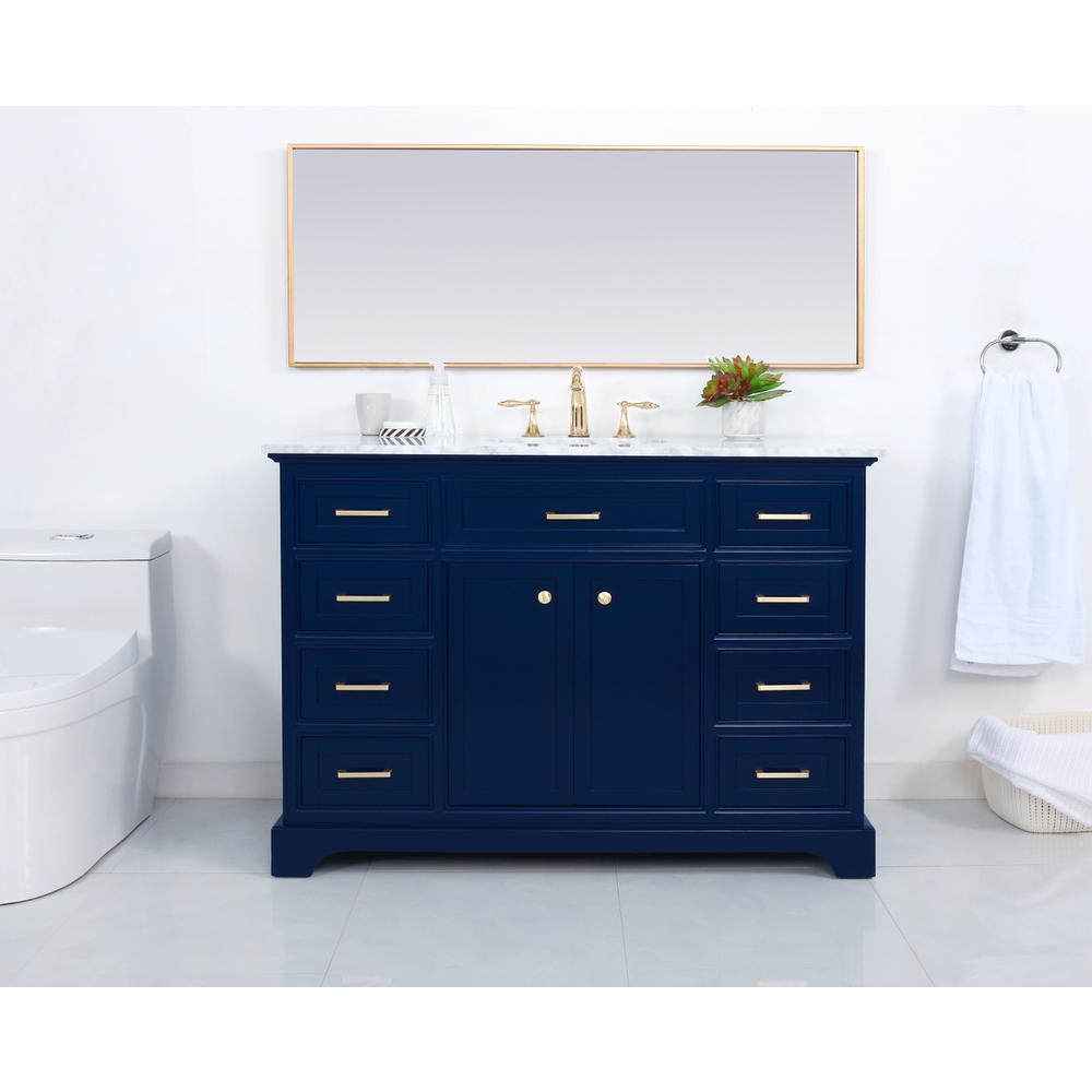 48 inch Single bathroom vanity in Blue. Picture 14