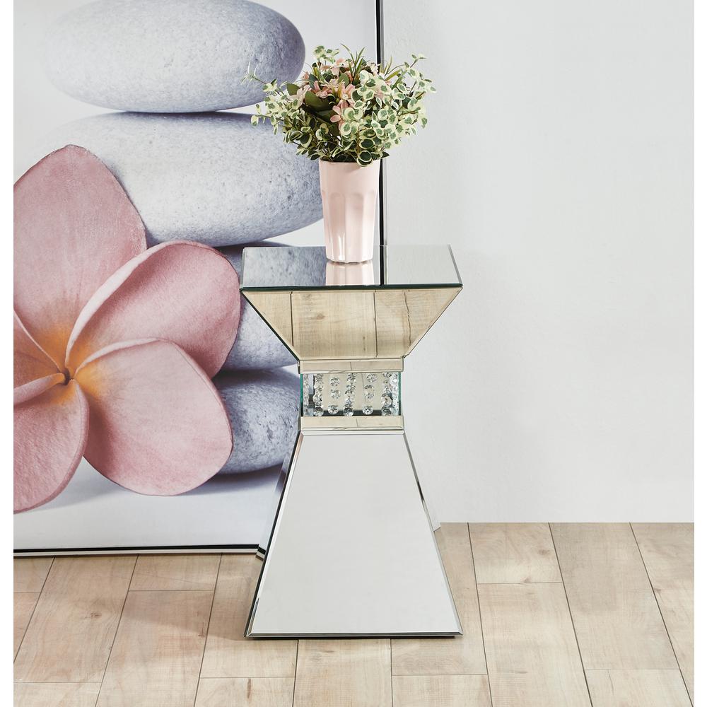 12 inch Crystal End Table in Clear Mirror Finish. Picture 2