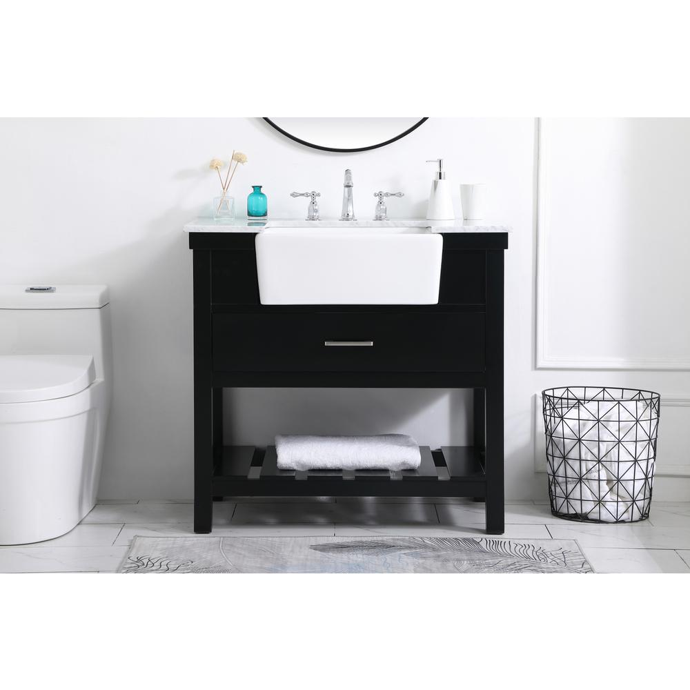 36 inch Single bathroom vanity in black. Picture 14