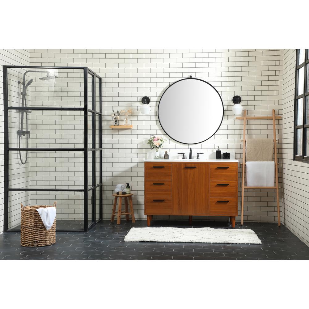48 inch bathroom vanity in Teak with backsplash. Picture 4