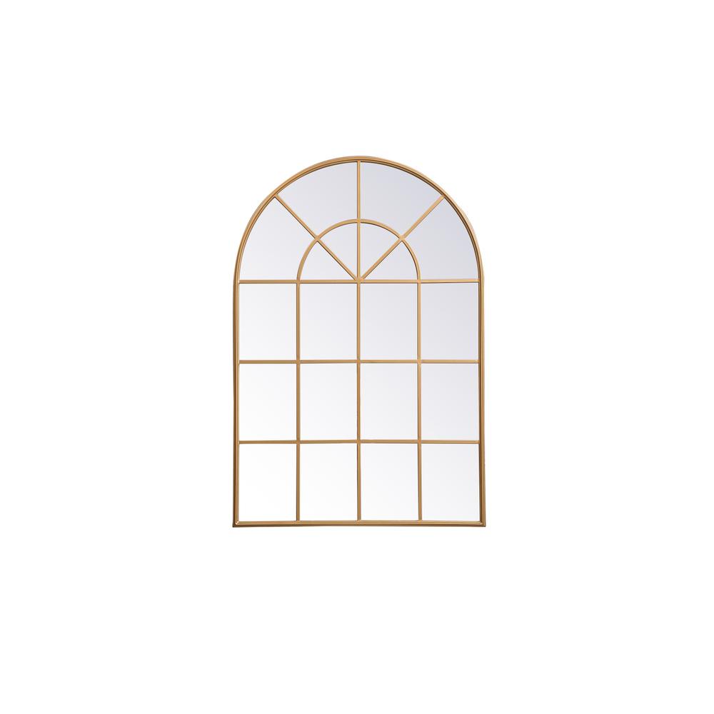 Metal windowpane mirror 36 inch x 53 inch in Brass. Picture 1