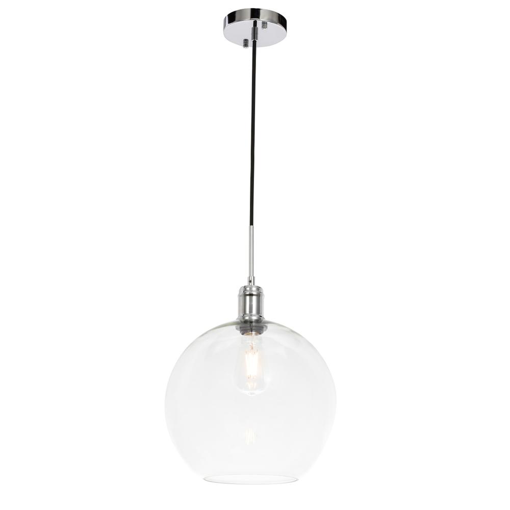 Emett 1 light Chrome and Clear glass pendant. Picture 3