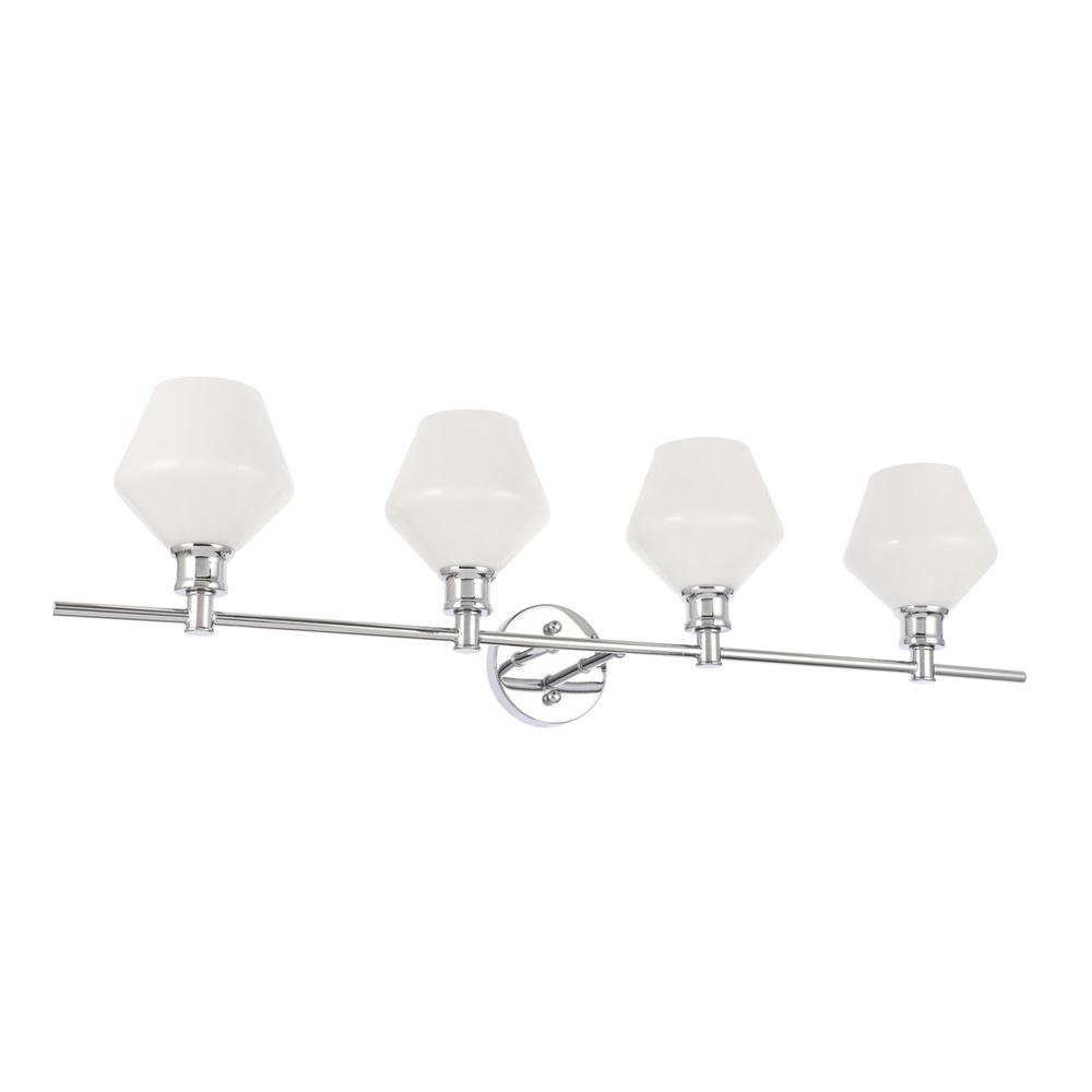 Gene 4 light Chrome and Frosted white glass Wall sconce. Picture 4