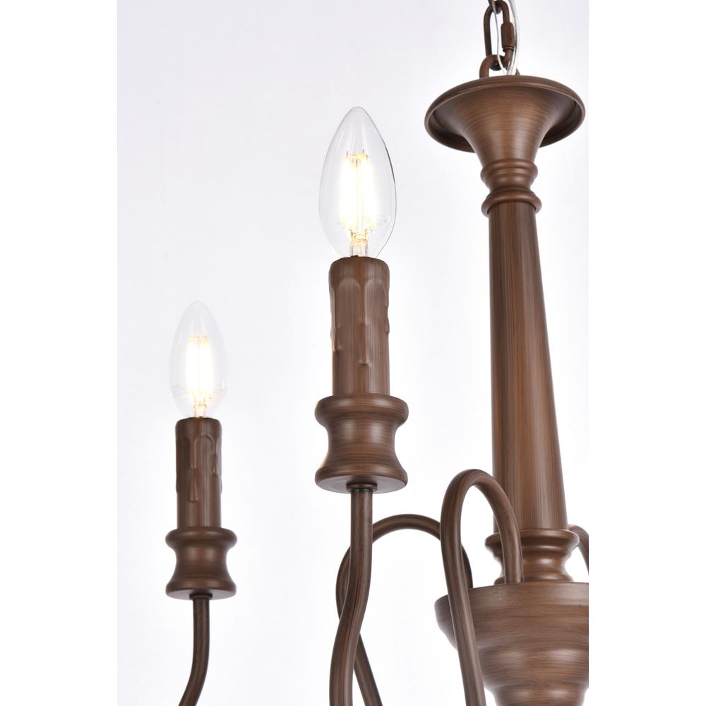 Flynx 4 lights pendant in weathered oak. Picture 4