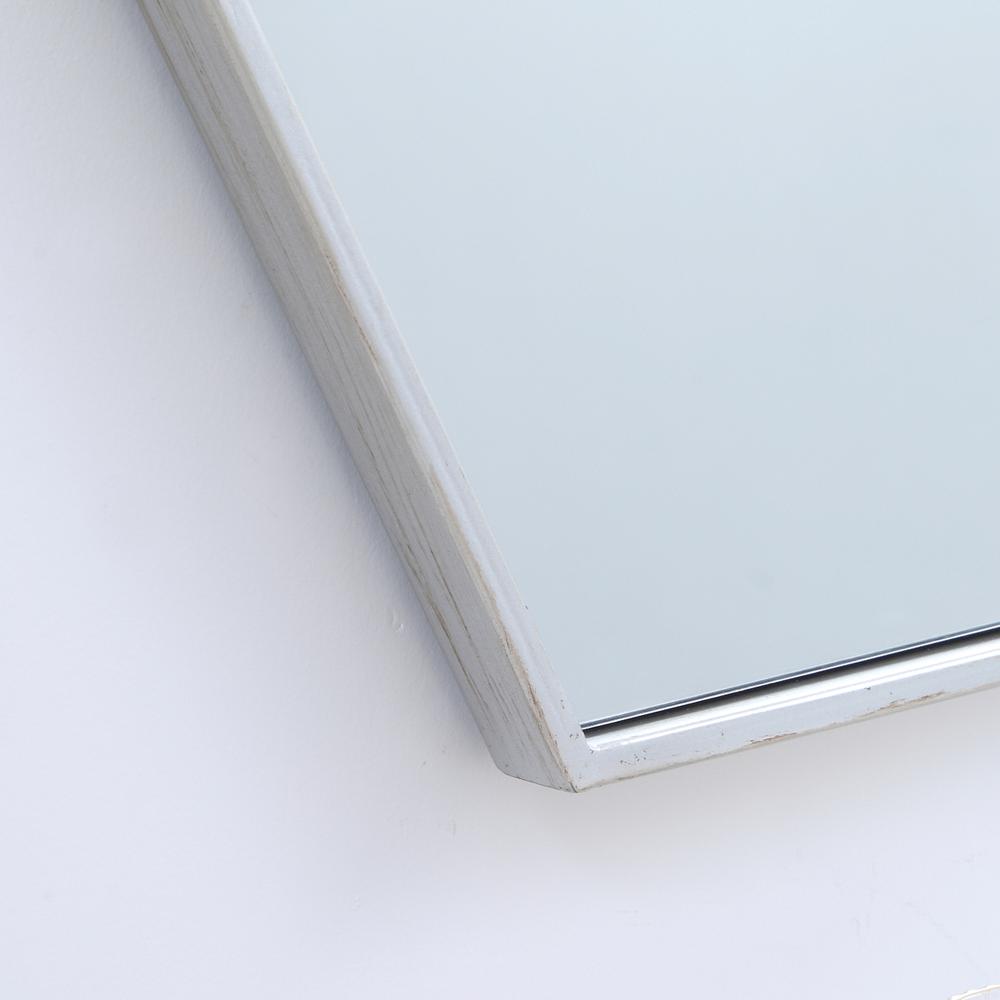 Metal frame hexagon mirror 41 inch in silver. Picture 10