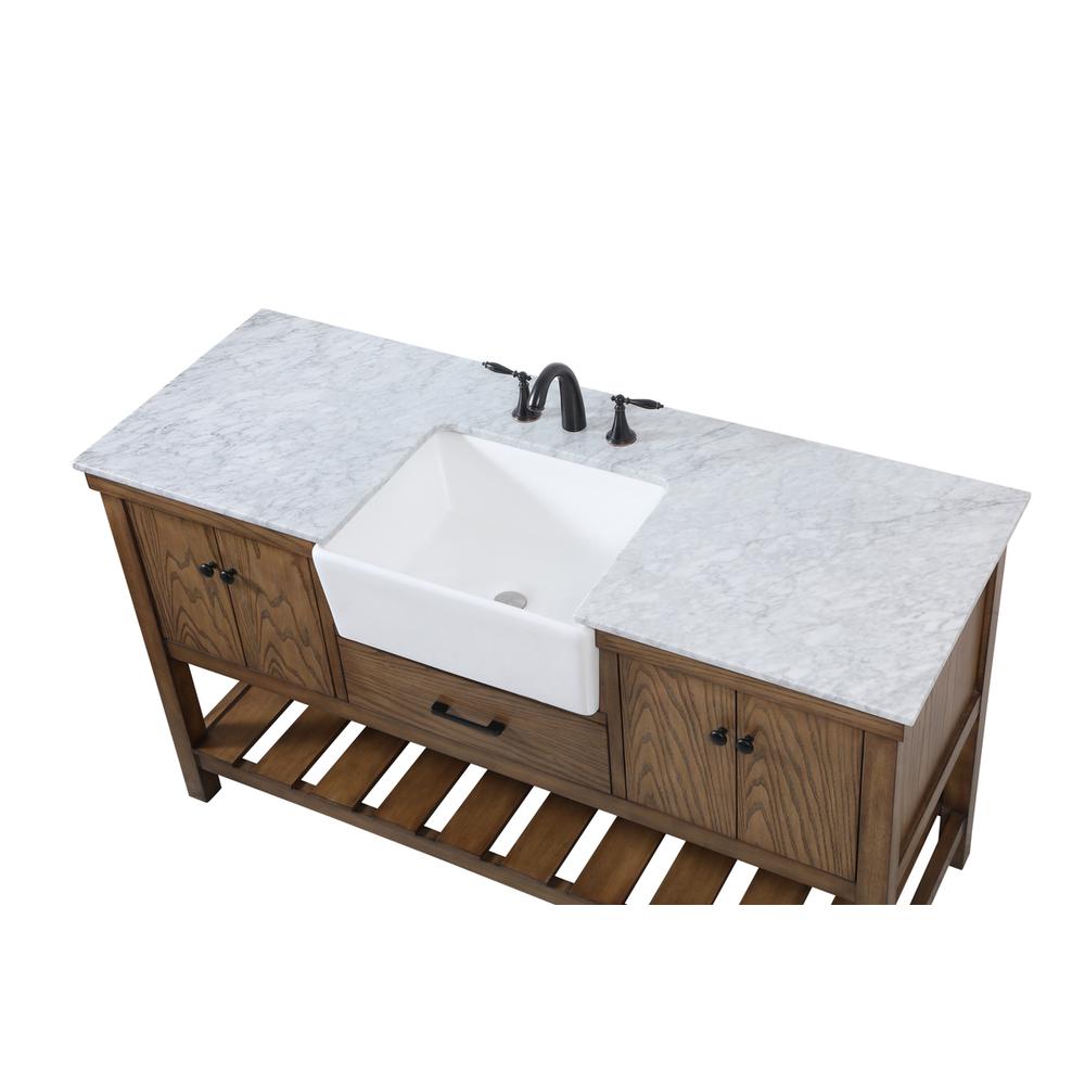 60 inch Single bathroom vanity in driftwood. Picture 10