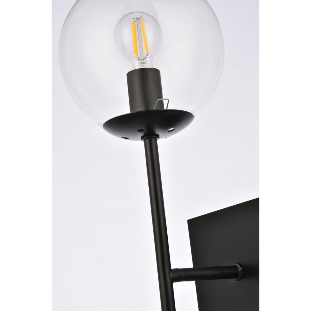 Neri 1 light black and clear glass wall sconce. Picture 5