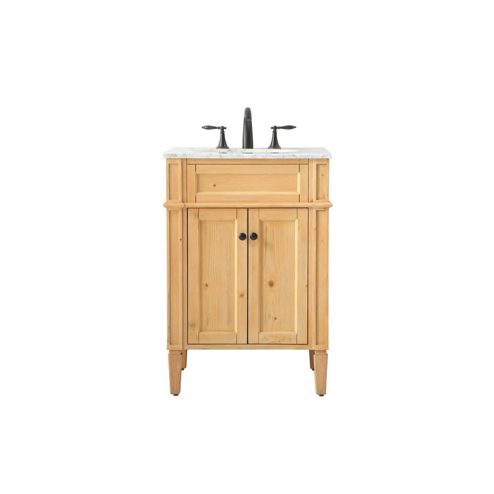 24 inch Single bathroom vanity in natural wood. Picture 1