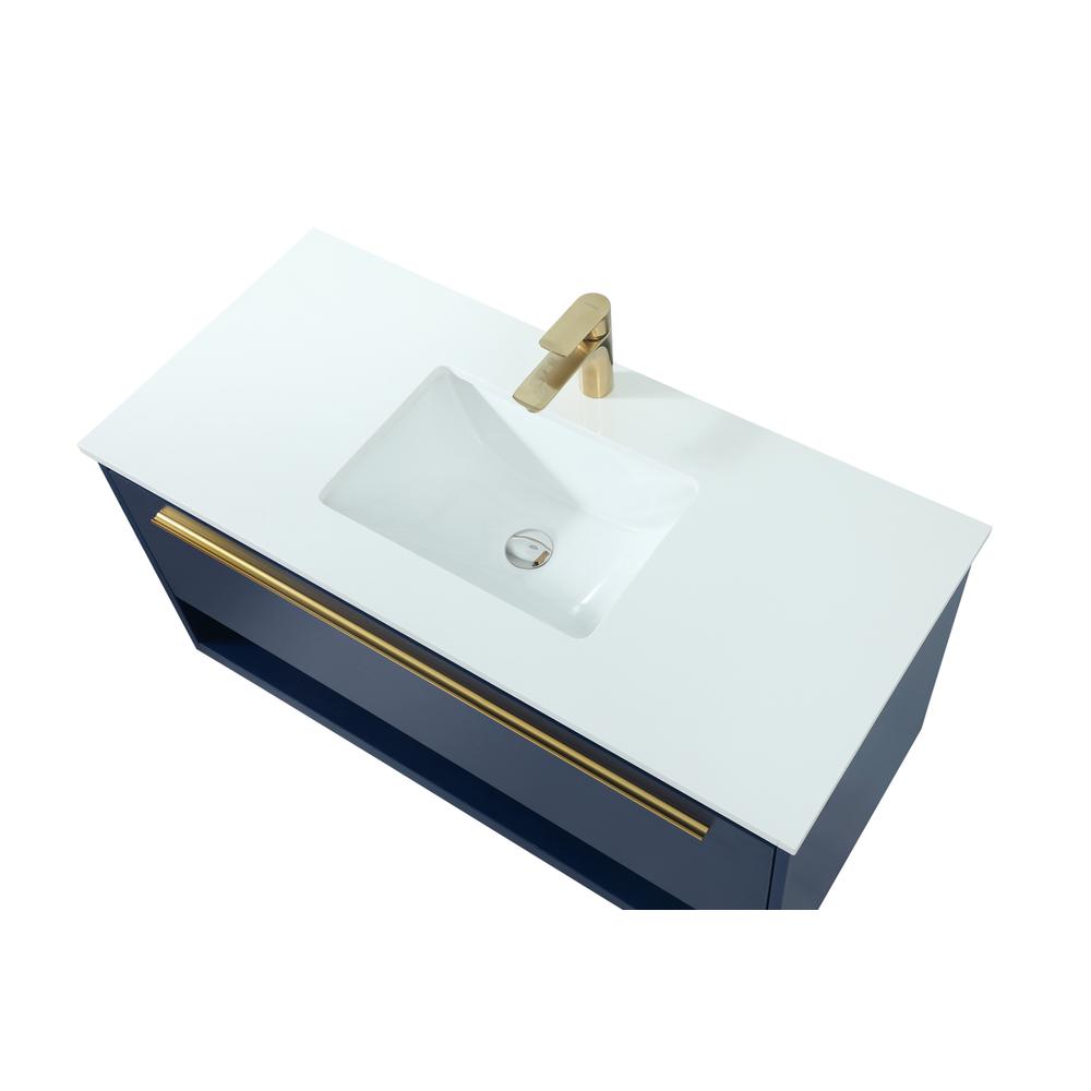 40 inch Single bathroom vanity in blue. Picture 10