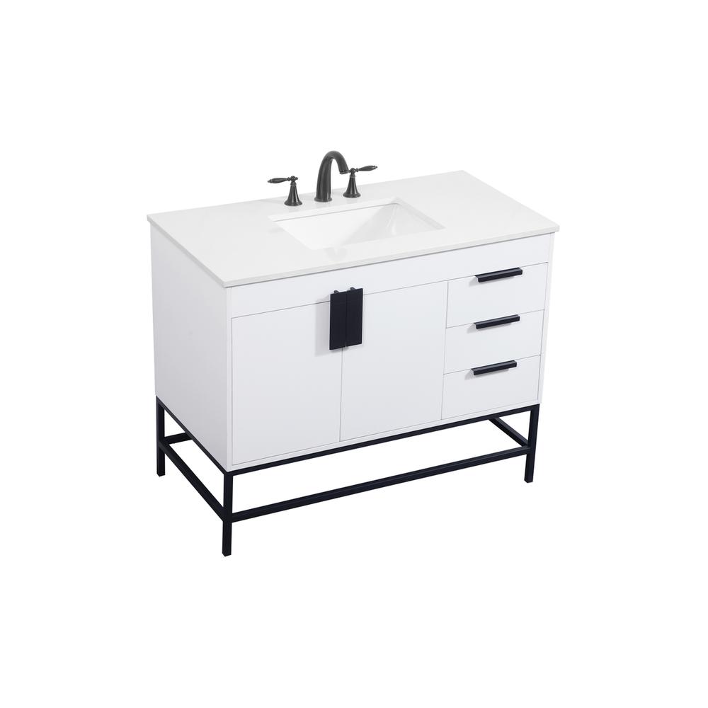42 inch Single bathroom vanity in white. Picture 8