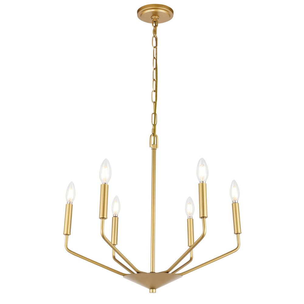 Enzo 6 Light Brass Pendant. Picture 4