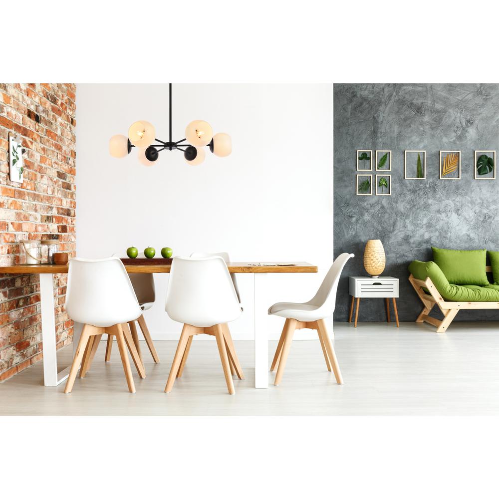 Briggs 30 inch pendant in black with white shade. Picture 7