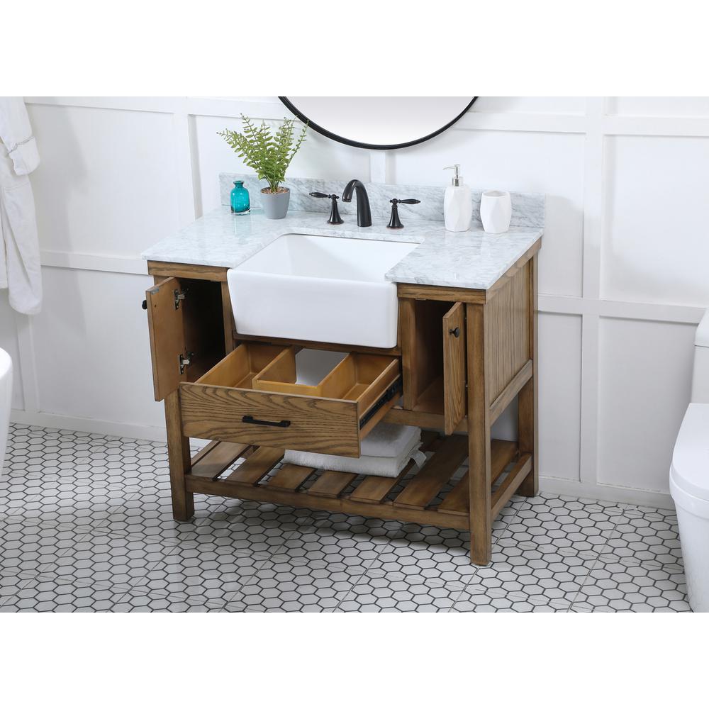 42 inch Single bathroom vanity in driftwood with backsplash. Picture 3
