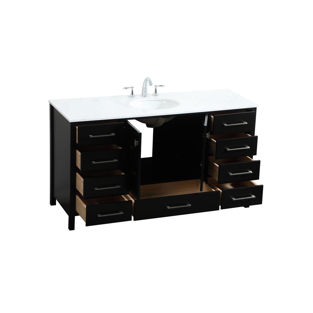 60 inch Single bathroom vanity in black. Picture 8