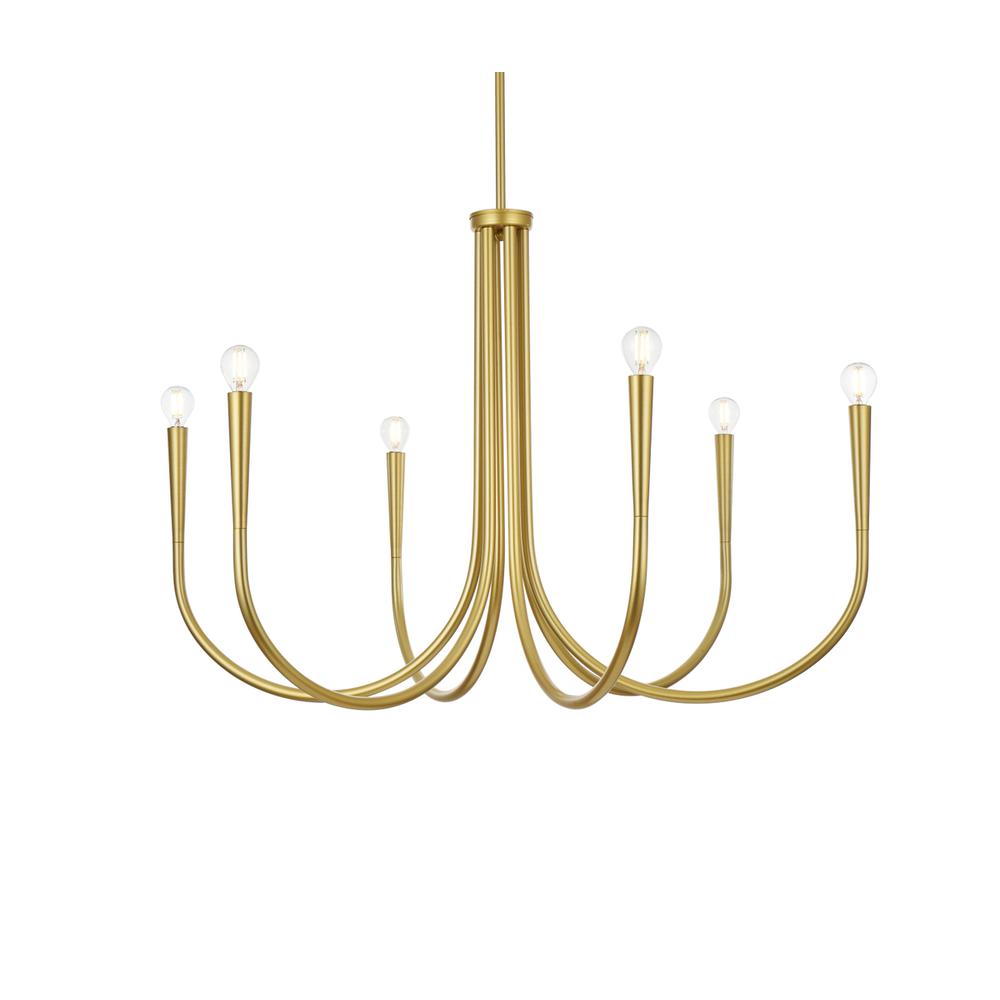 Layne 36 inch chandelier in Brass. Picture 2