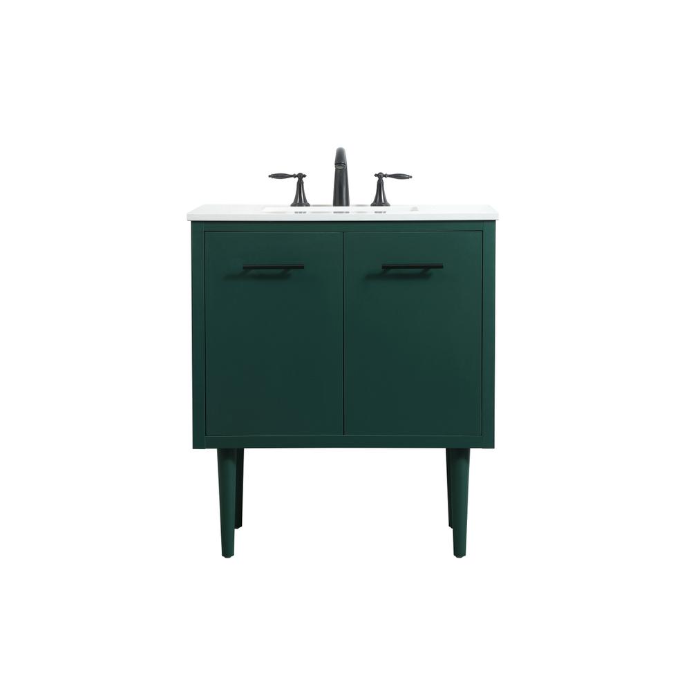30 inch Single bathroom vanity in green. Picture 1
