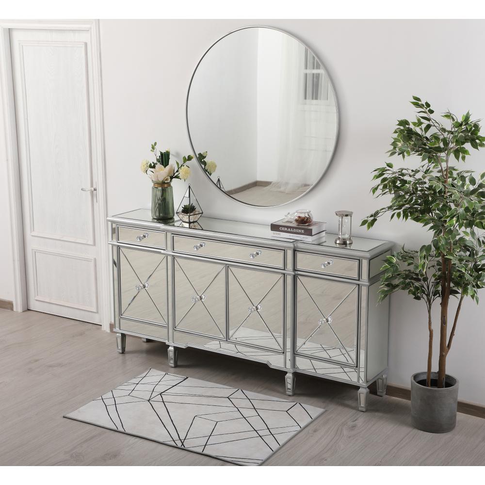 72 inch mirrored credenza in silver. Picture 3