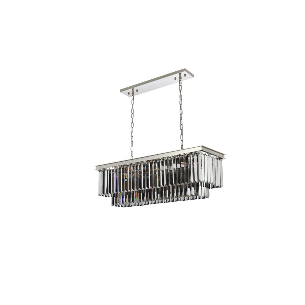 Sydney 12 light polished nickel Chandelier Silver Shade (Grey) Royal Cut Crystal. Picture 6