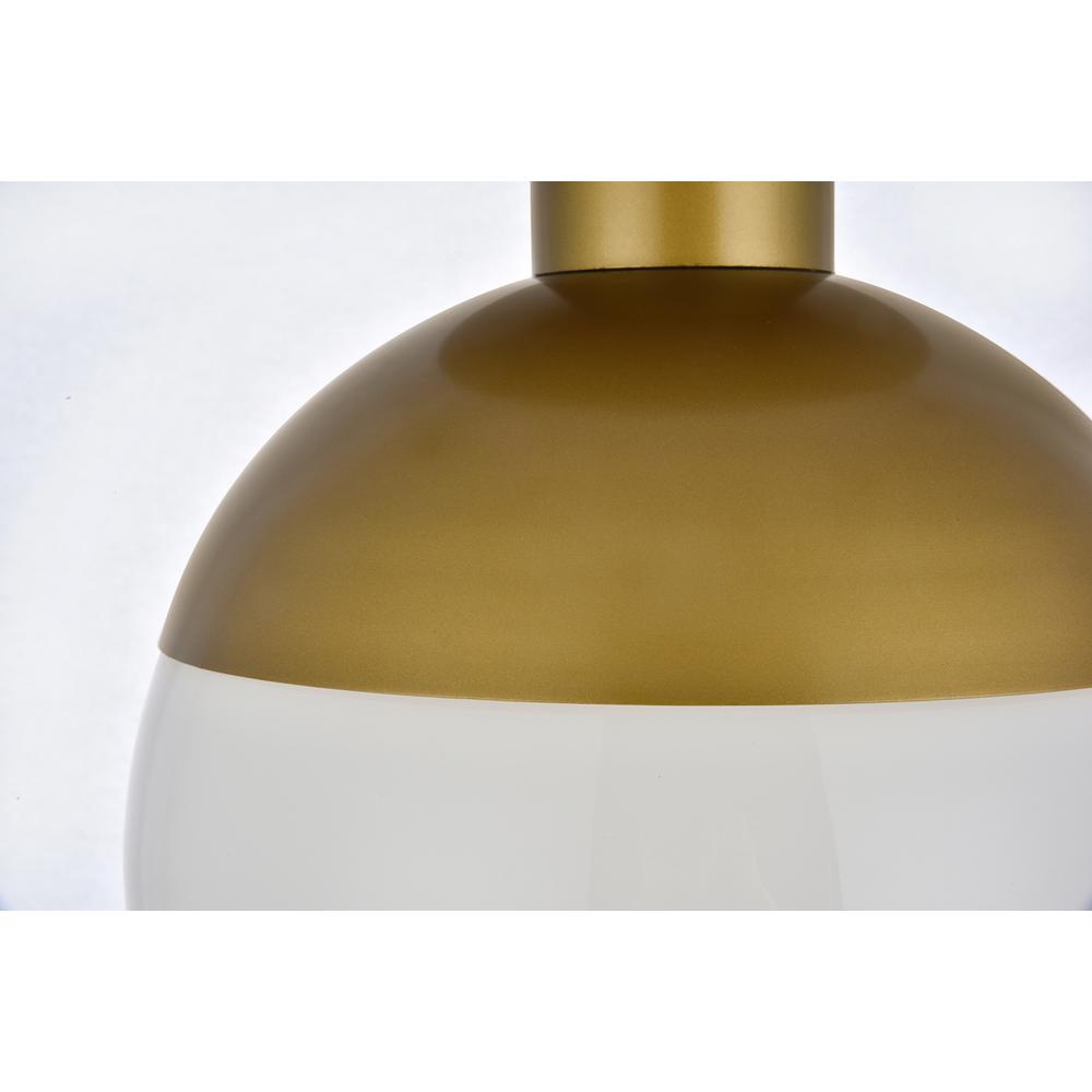 Eclipse 1 Light Brass Flush Mount With Frosted White Glass. Picture 3