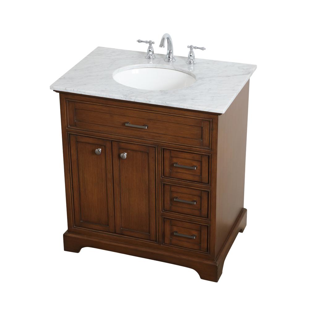 32 inch Single bathroom vanity in Teak. Picture 7