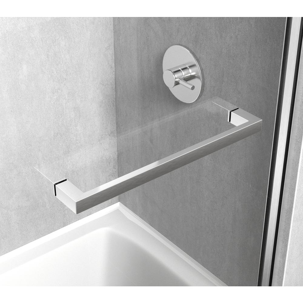 Frameless tub door 60 x 60 Brushed Nickel. Picture 8