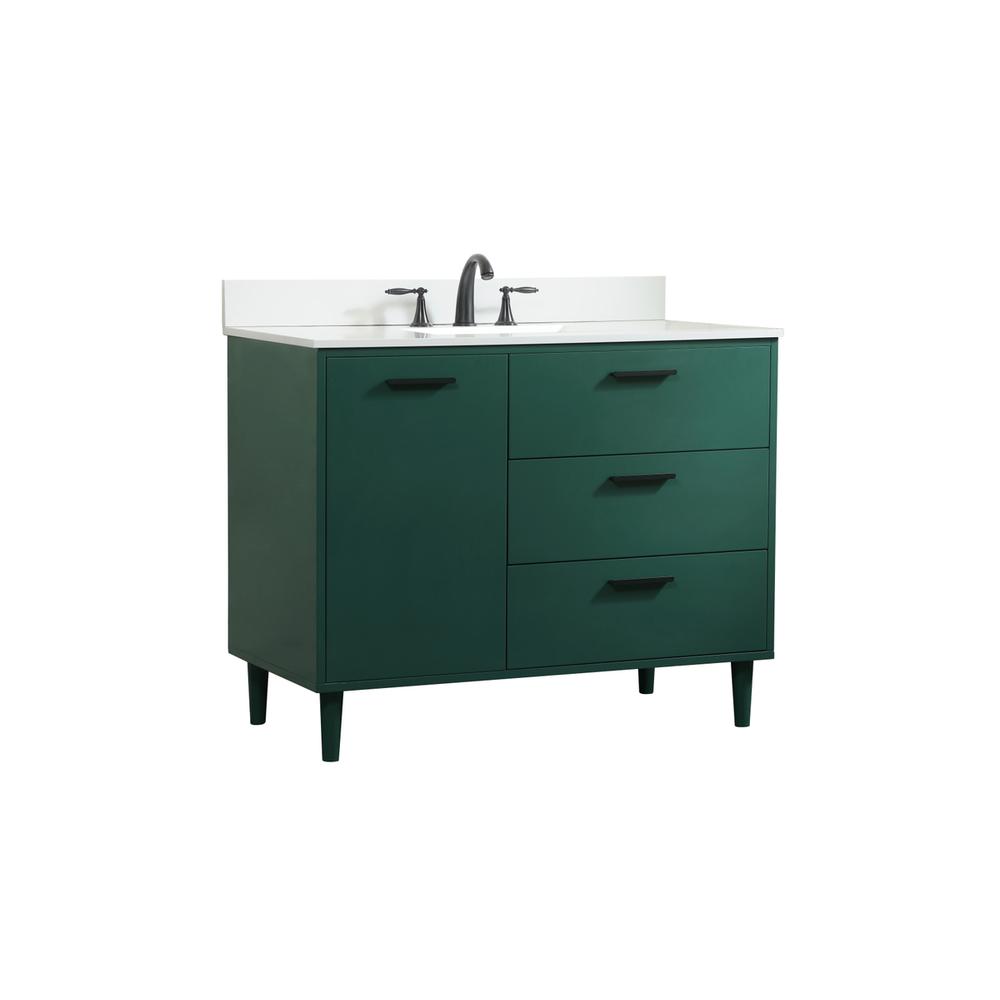 42 inch bathroom vanity in Green with backsplash. Picture 7